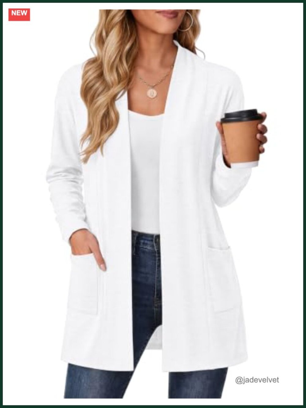 Lightweight Open Front Long Sleeve Cardigan with Pockets Casual Kimono